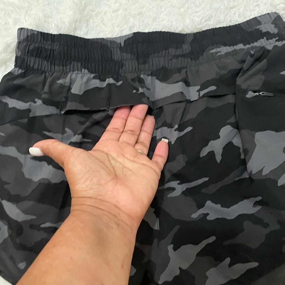 Athleta Black Camouflage Mesh Racer Shorts - Picture 5 of 14